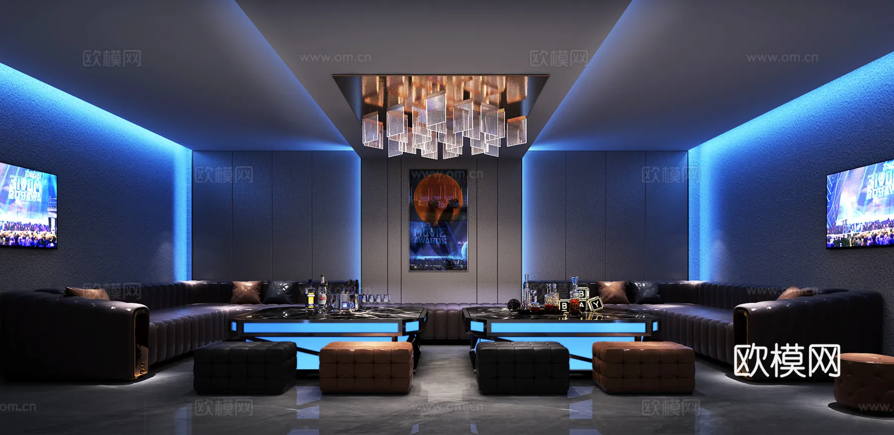 KTV Interior 3D Models – Karaoke – 099 – VRAY Render