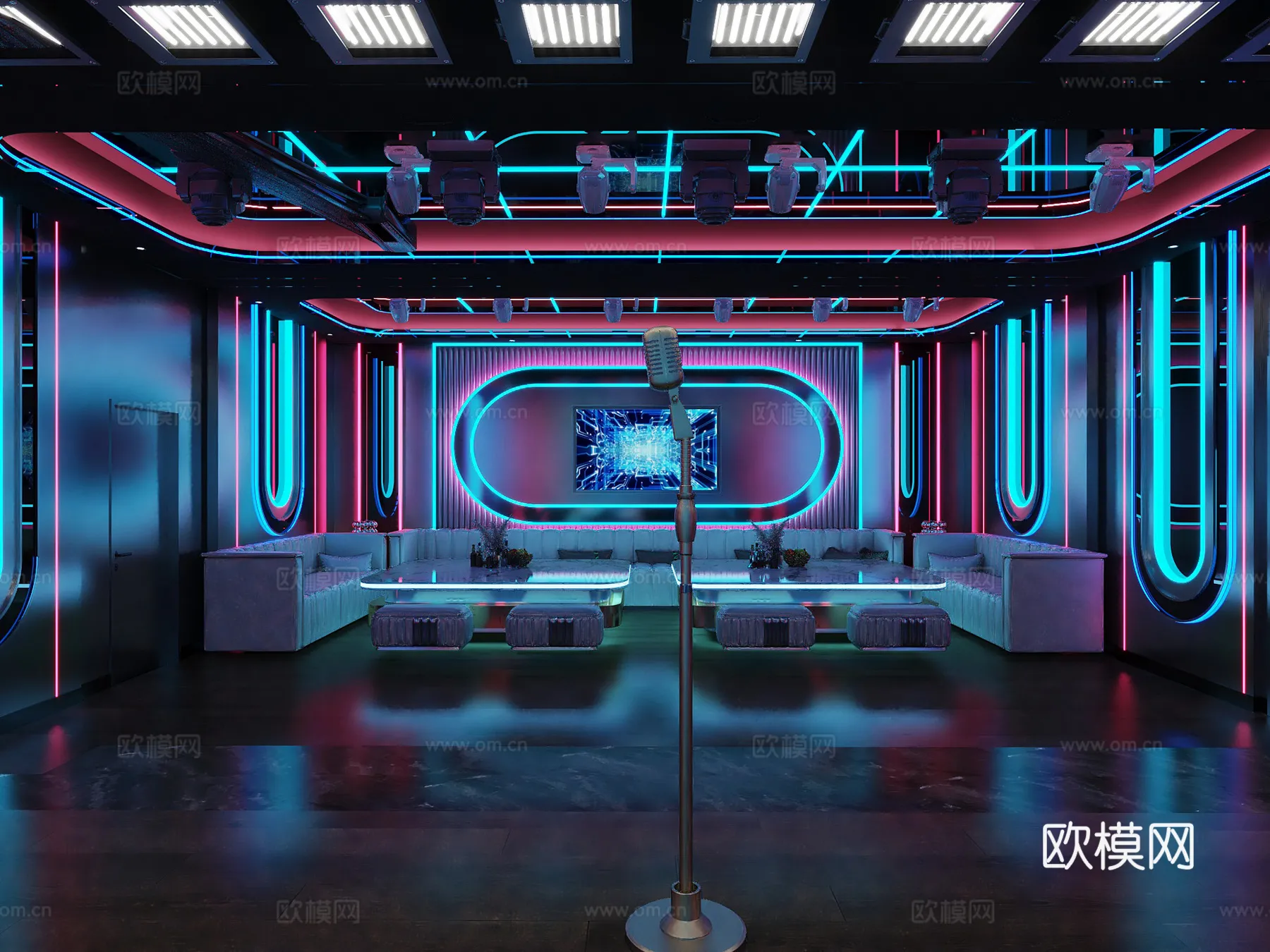 KTV Interior 3D Models – Karaoke – 134 – VRAY Render