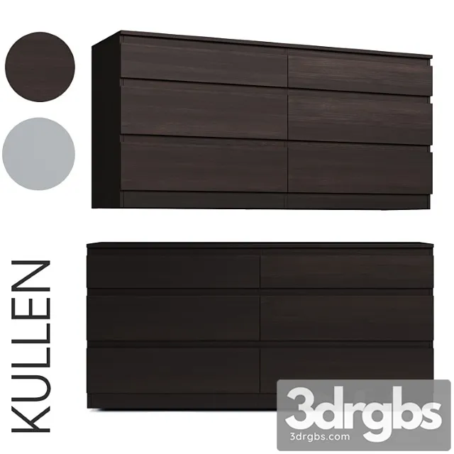 Kullen Chest Of 6 Drawers White Brown 3dsmax Download