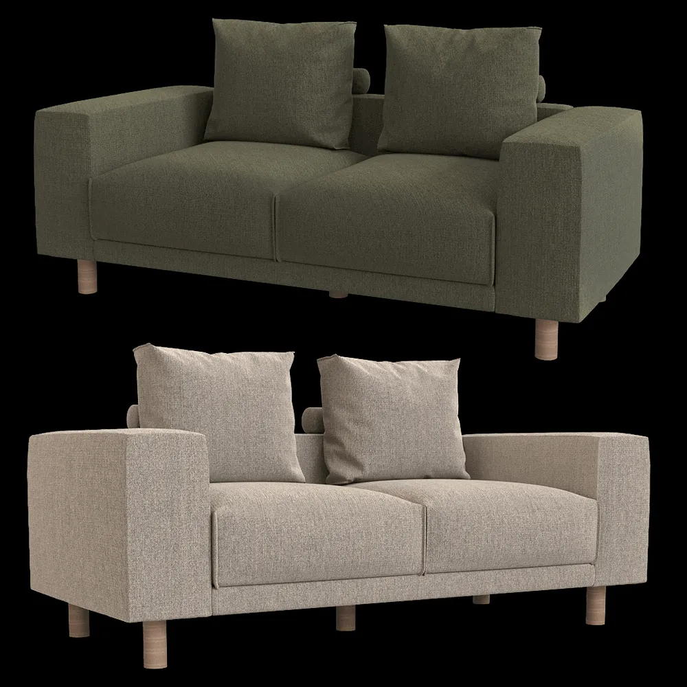 KULT  – 2-seater fixed sofa Fran 3ds Max