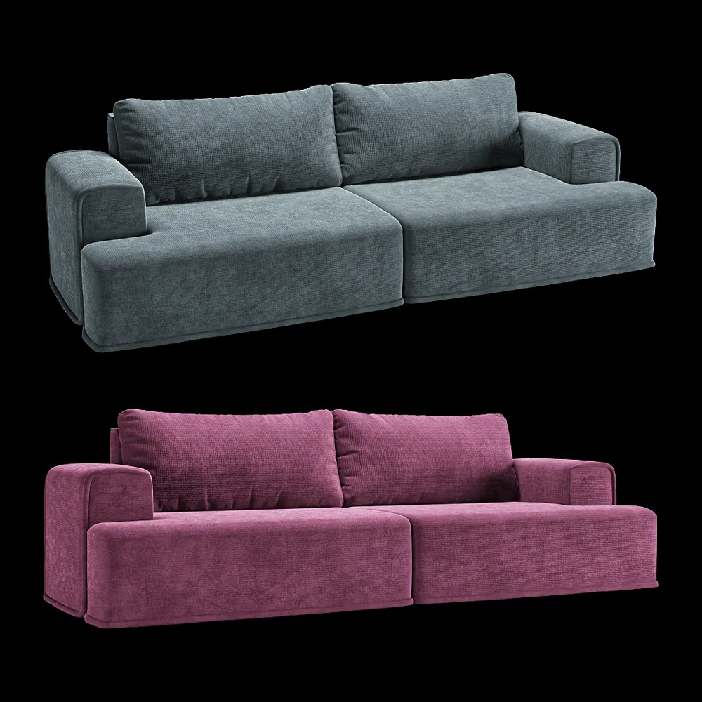 KULT  – 3-seater fixed sofa Ruffo 3ds Max