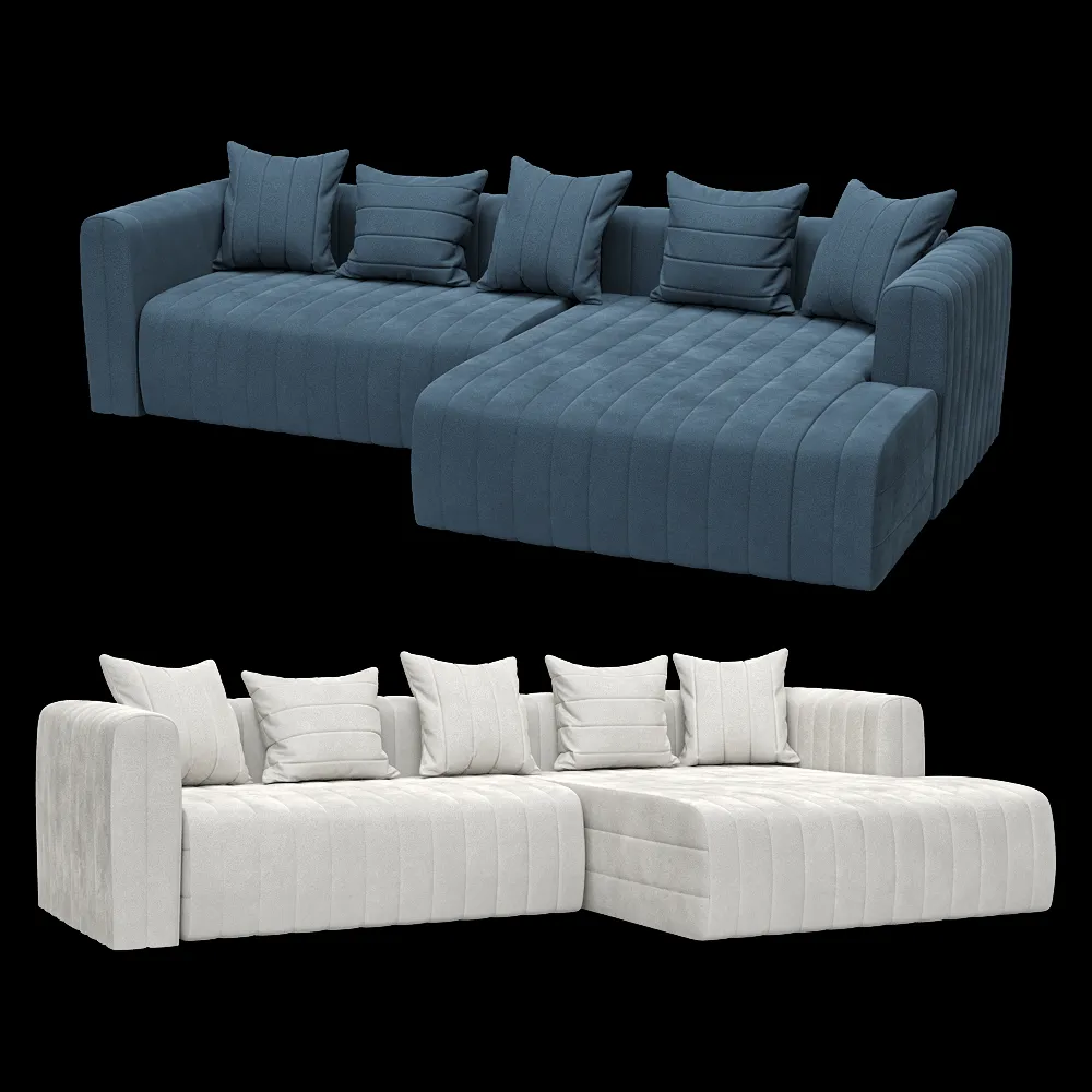 KULT  – 3-seater fixed sofa with a daybed Bardi 3ds Max