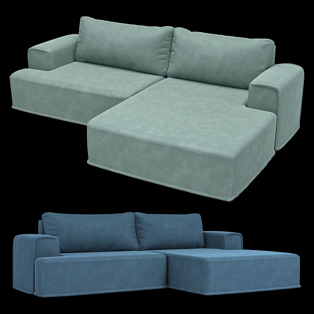 KULT  – 3-seater fixed sofa with a daybed Ruffo 1 3ds Max