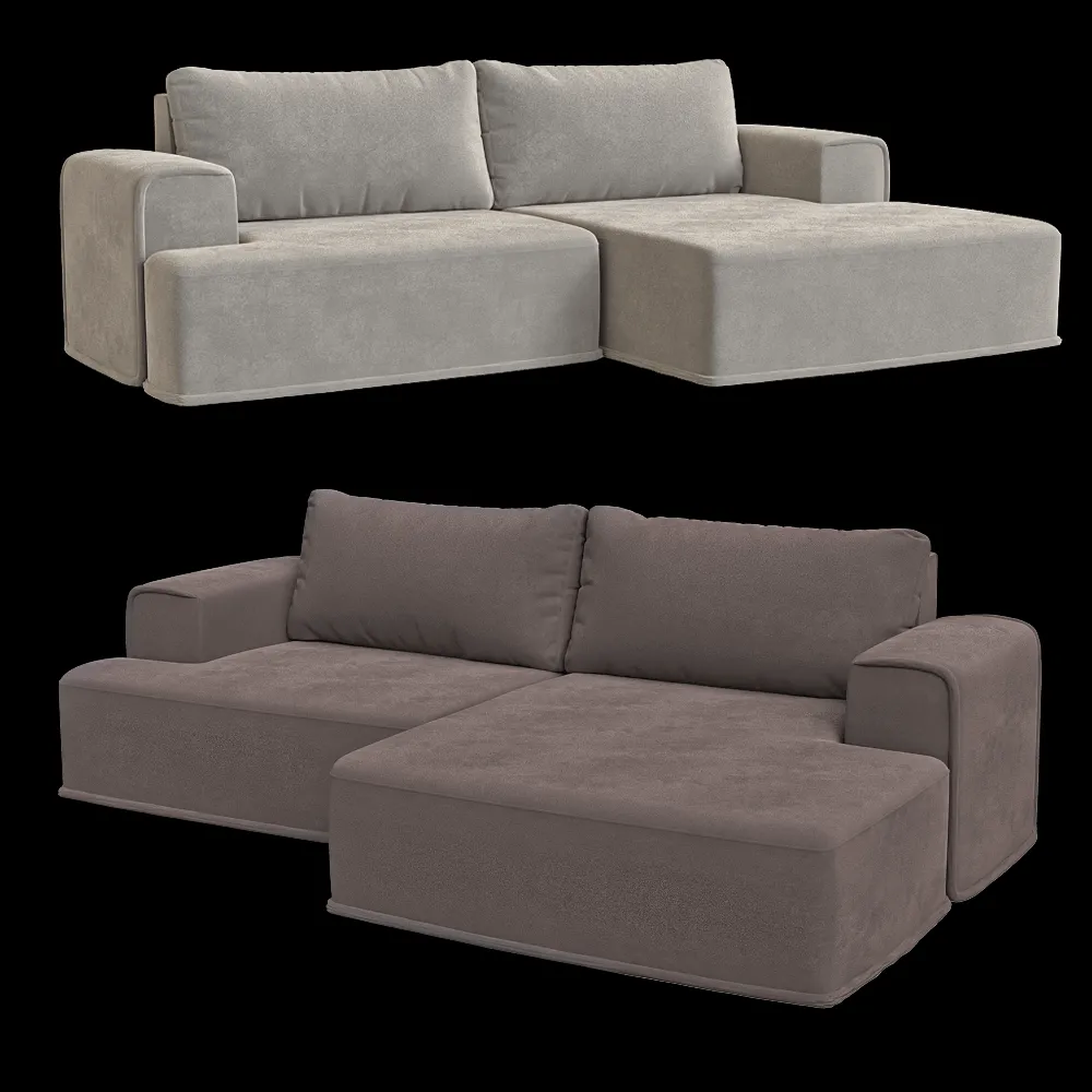 KULT  – 3-seater fixed sofa with daybed Ruffo 2 3ds Max