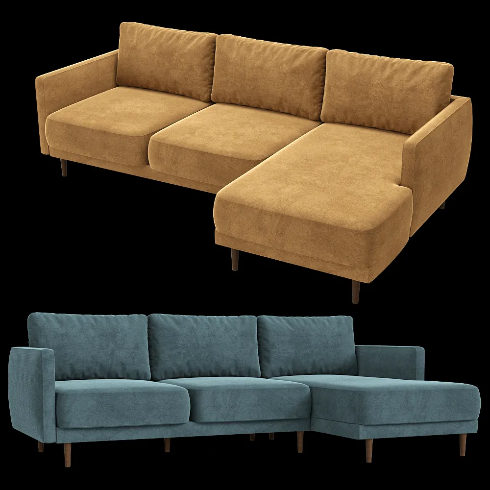 KULT  – 4-seater fixed sofa with a daybed Rene 3ds Max