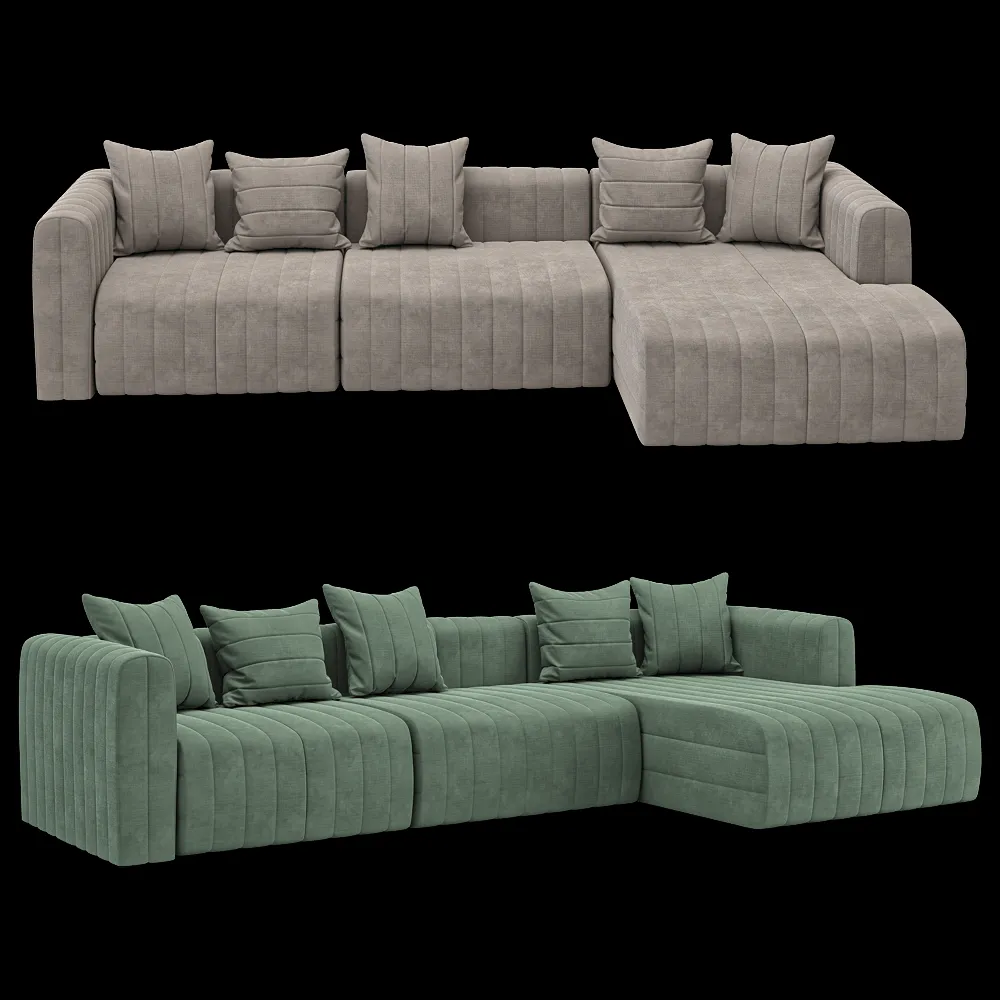 KULT  – 4-seater fixed sofa with daybed Bardi 3ds Max