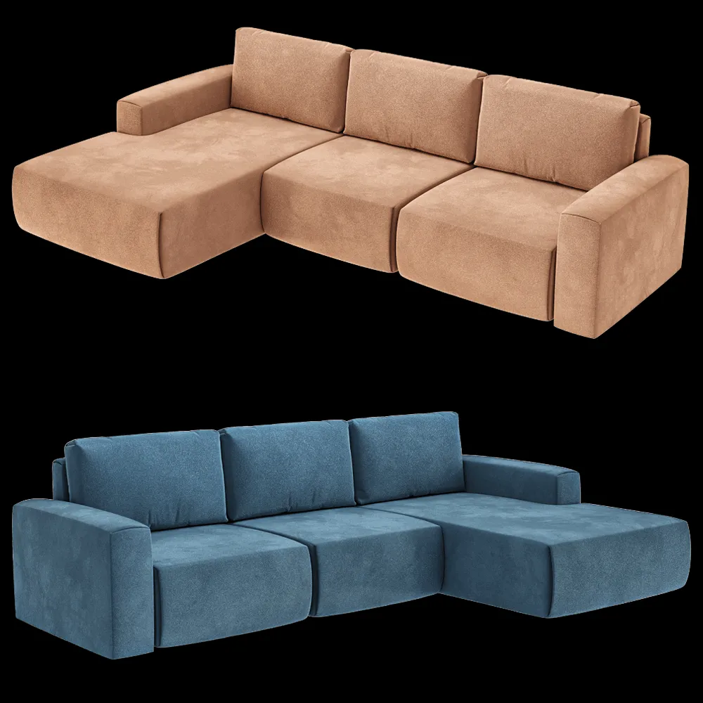 KULT  – 4-seater sofa with daybed Aldo 3ds Max
