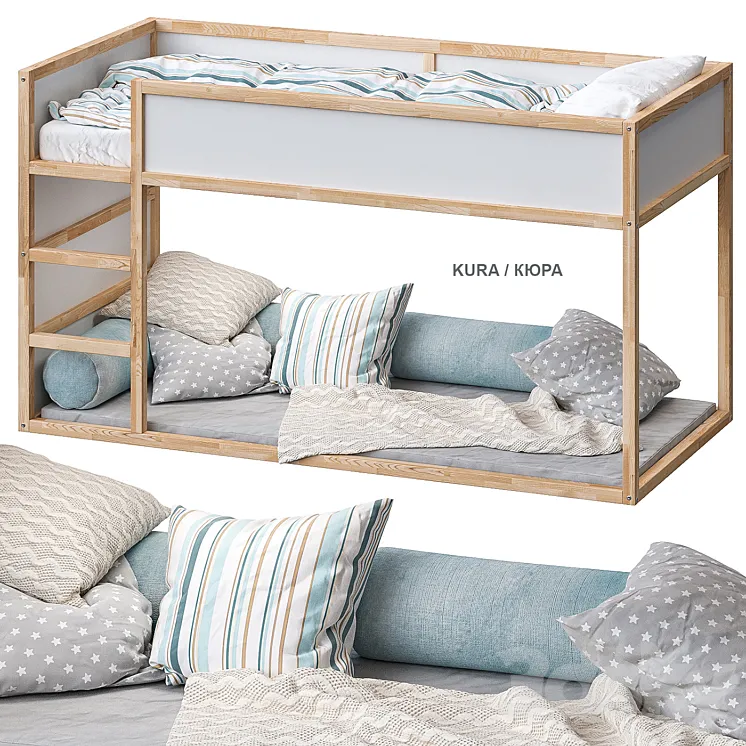 KURA KURA Double bed 2 IKEA 3DS Max Model
