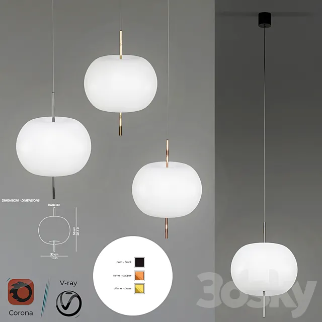 Kushi Kundalini Suspension Lamp 3ds Max