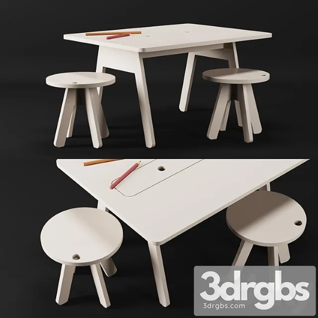 Kutikai peekaboo desk and chairs 2 3dsmax Download