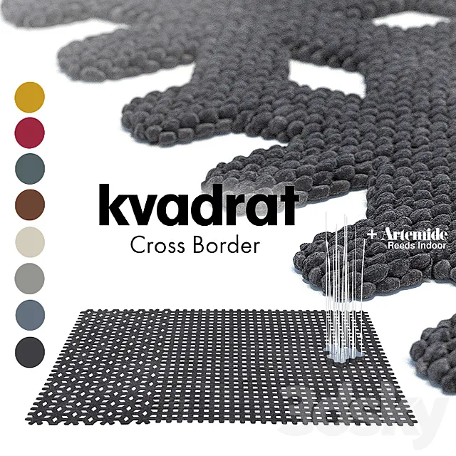 Kvadrat crossborder rug + reeds indoor 3ds Max