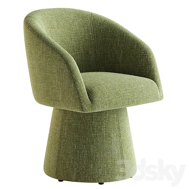 Kyo Chenille Upholstered Barrel Chair 3DS Max Model