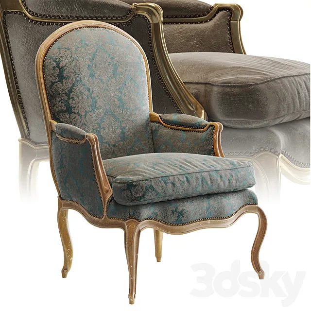 L.XV BERGERE_armchair 3ds Max