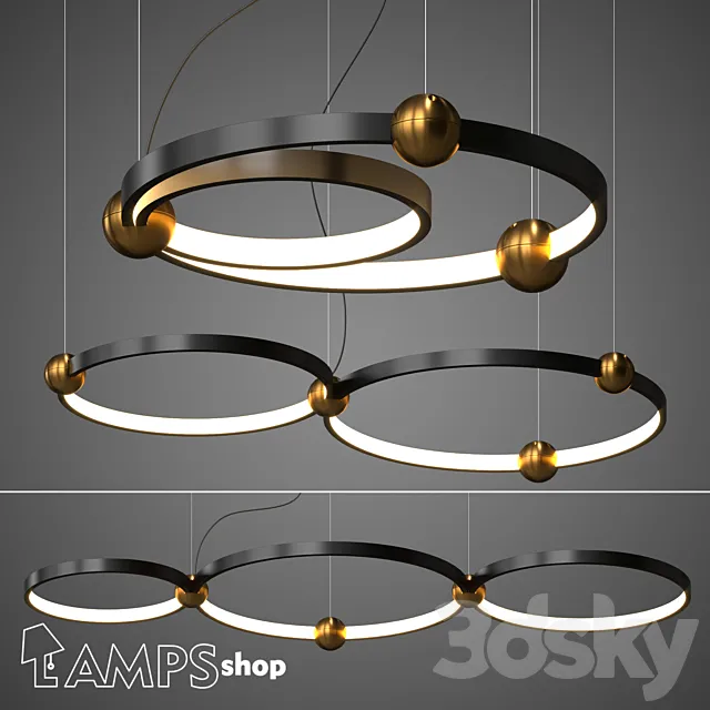 L1143 Chandeliers mating rings 3DS Max Model