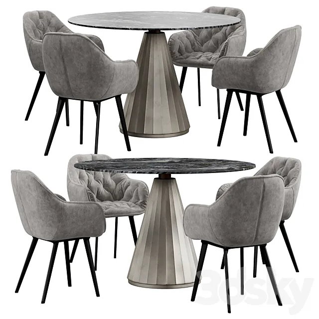 La forma & CB2 Paramount dining set 3DS Max Model