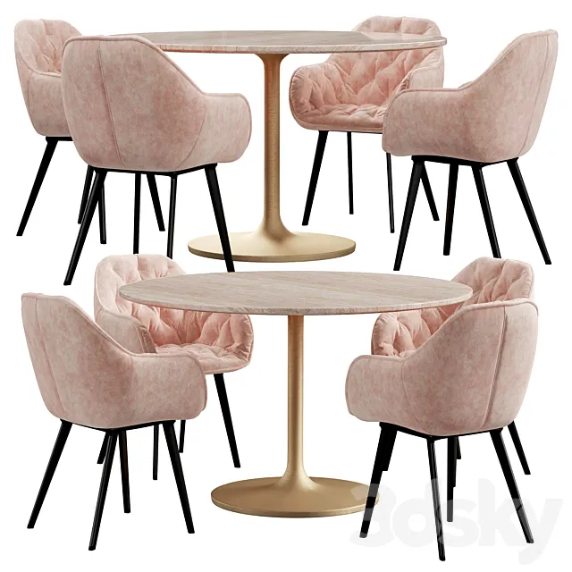 La forma & Crate & Barrel Nero dining set 3ds Max