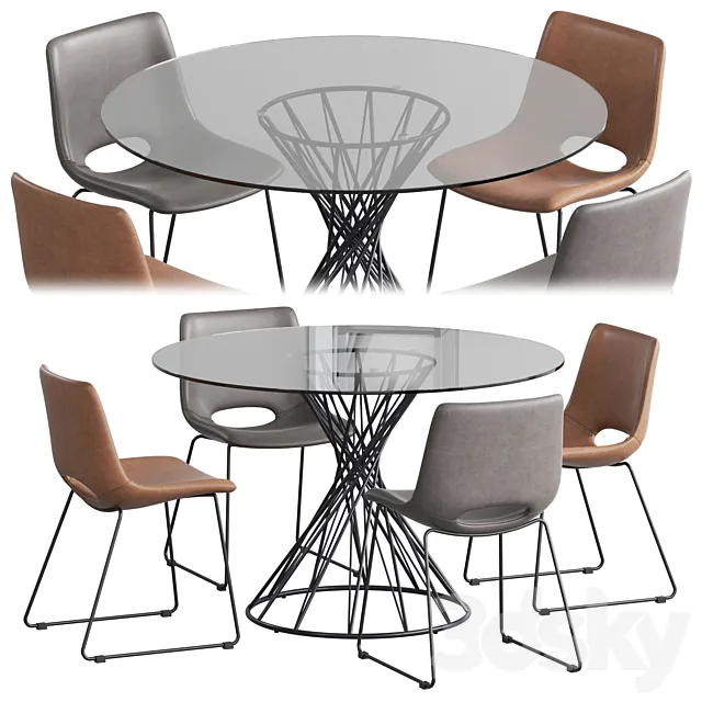La Forma Niut table Ziggy chair 3ds Max