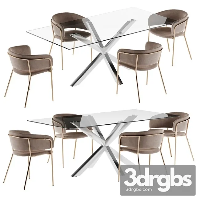 La forma table arya & konnie chair dining set 2 2 3dsmax Download