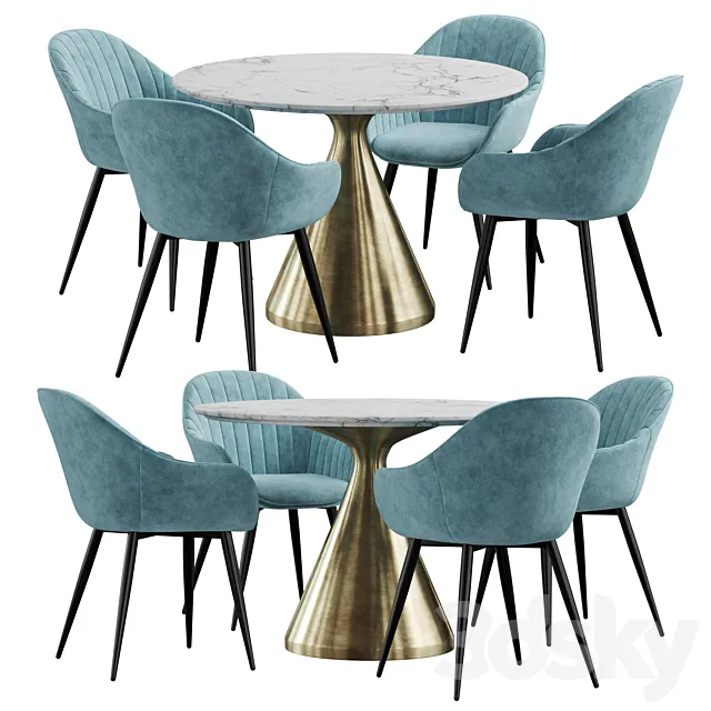 La Forma & West elm Silhouette dining set 3DS Max Model