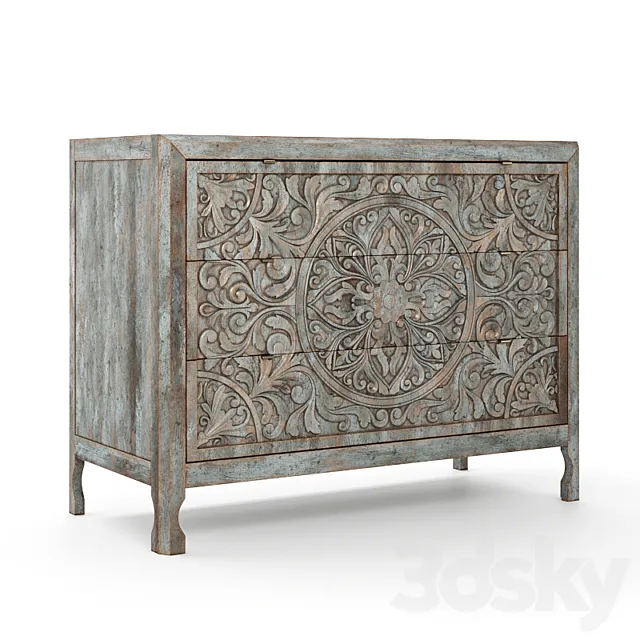 La Grange Lockhart Three-Drawer Accent Chest 3ds Max