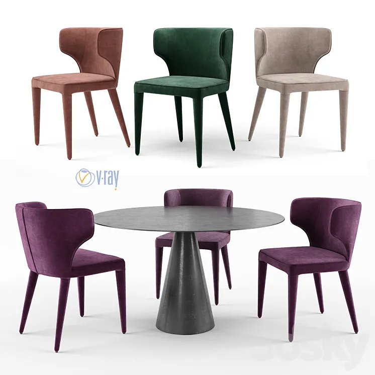La Redoute. AM.PM. Favinie Chair. Mayra table. 3DS Max