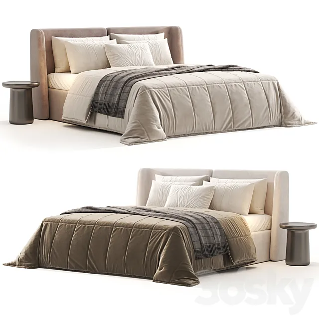 La Redoute bed Jolien headboard 3ds Max