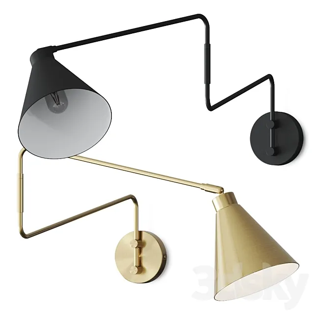 La Redoute Hiba Articulated Metal Wall Lamp 3DS Max Model