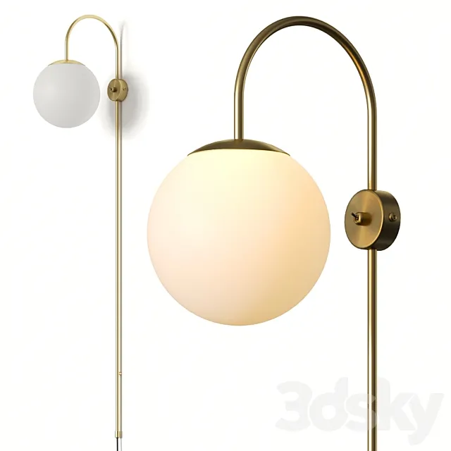 La Redoute Moricio Brass And Opaline Wall Lamp 3DS Max Model