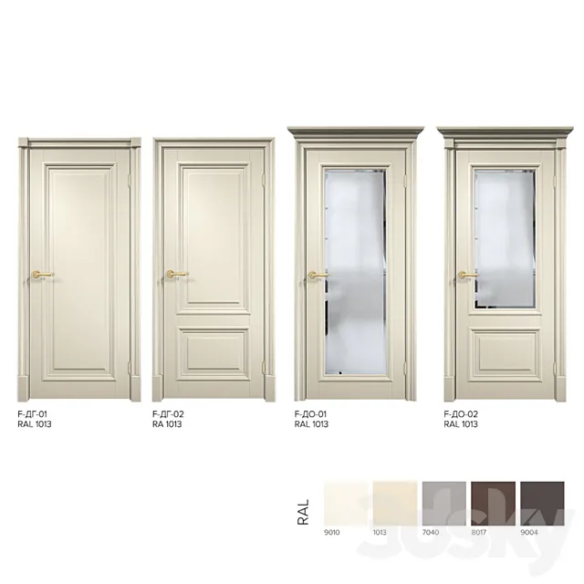 Laban Interior doors. Series “Brescia F” 3ds Max