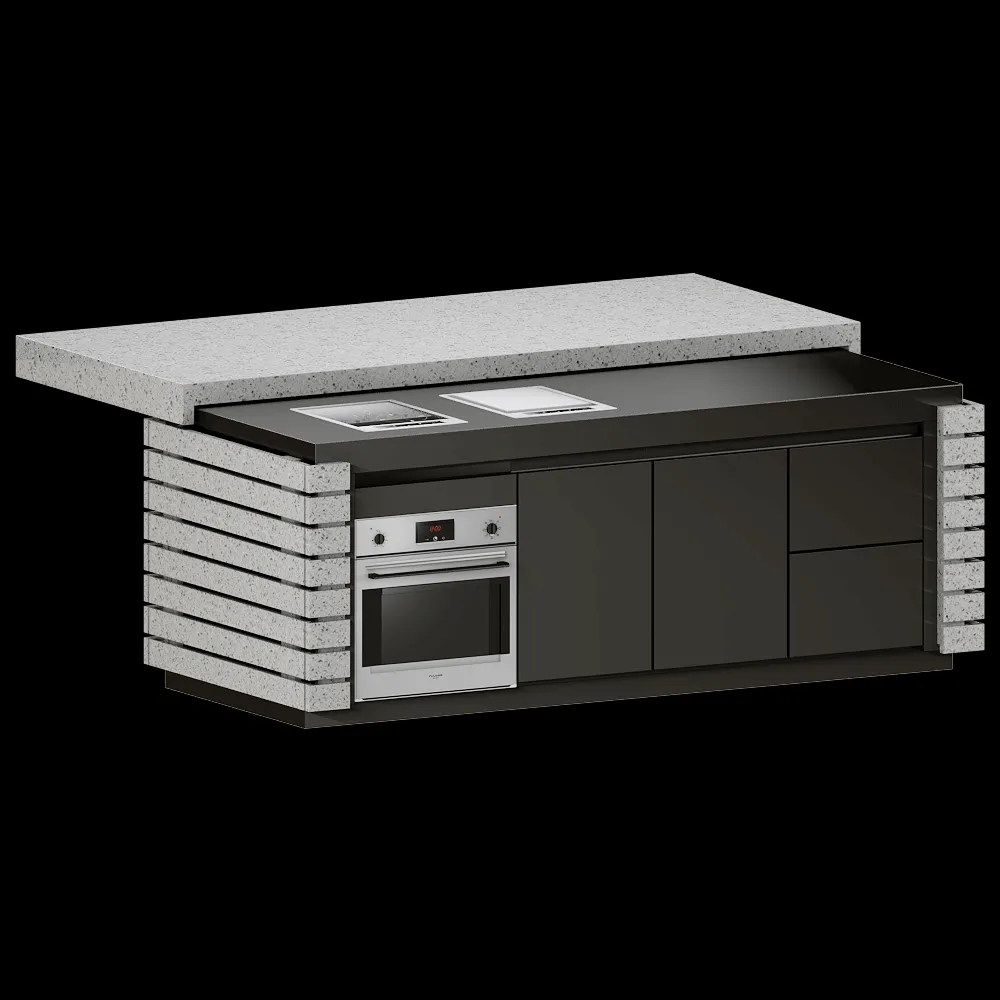 Laboratorio Mattoni – Integrated system for cooking and storage with sliding top Costanzin 3ds Max