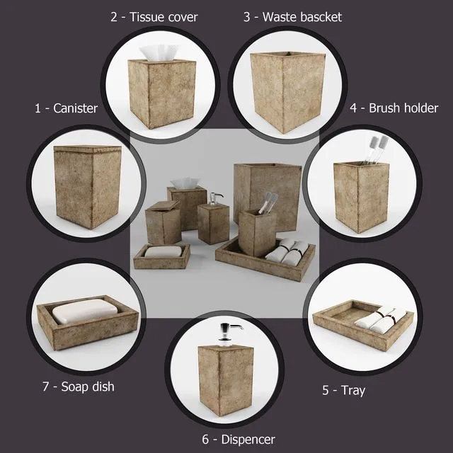 Labrazel Cement Natural kit for bathrooms 3dsMax Model