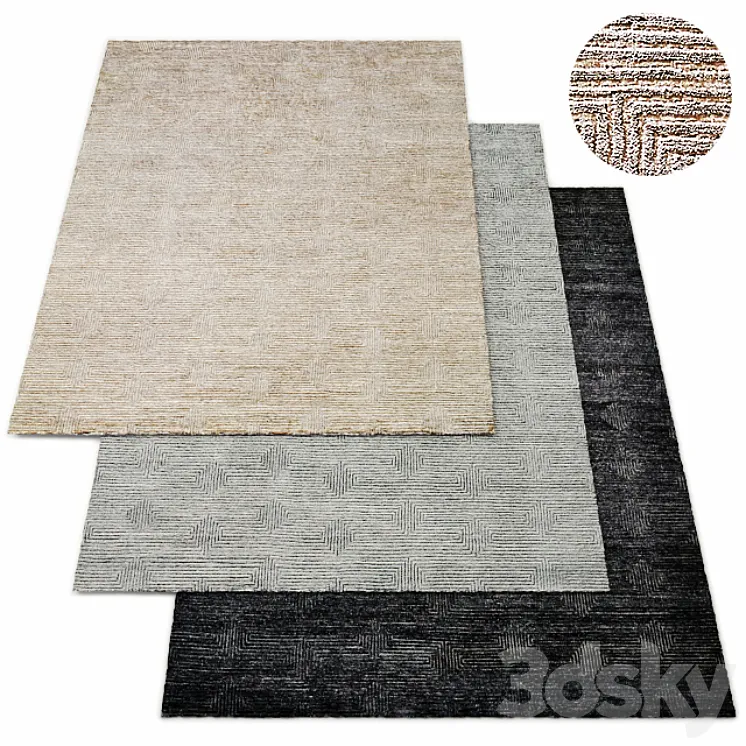 Labyrinth Hand-Knotted Rug RH Collection 3DS Max