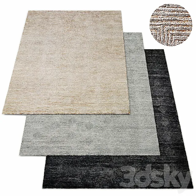 Labyrinth Hand-Knotted Rug RH Collection 3DSMax File