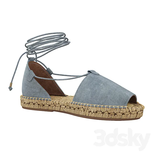 Lace up Espadrilles Alma Blue Sandals 3ds Max