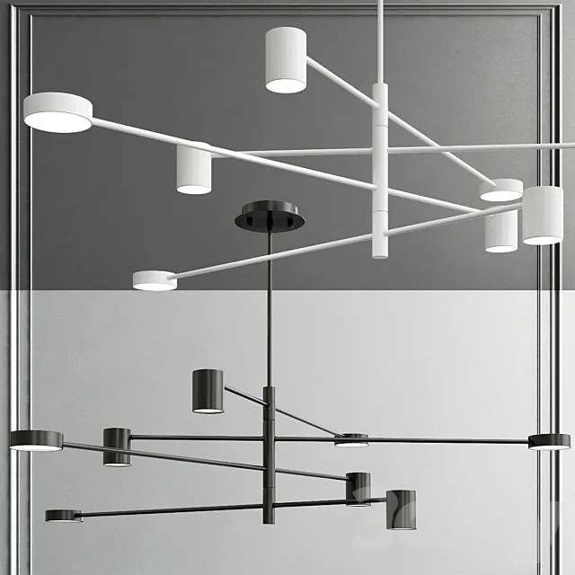 Laconic Scandinavian style LED chandelier 3ds Max