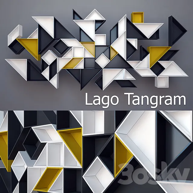 Lago Tangram shelving 3DS Max Model