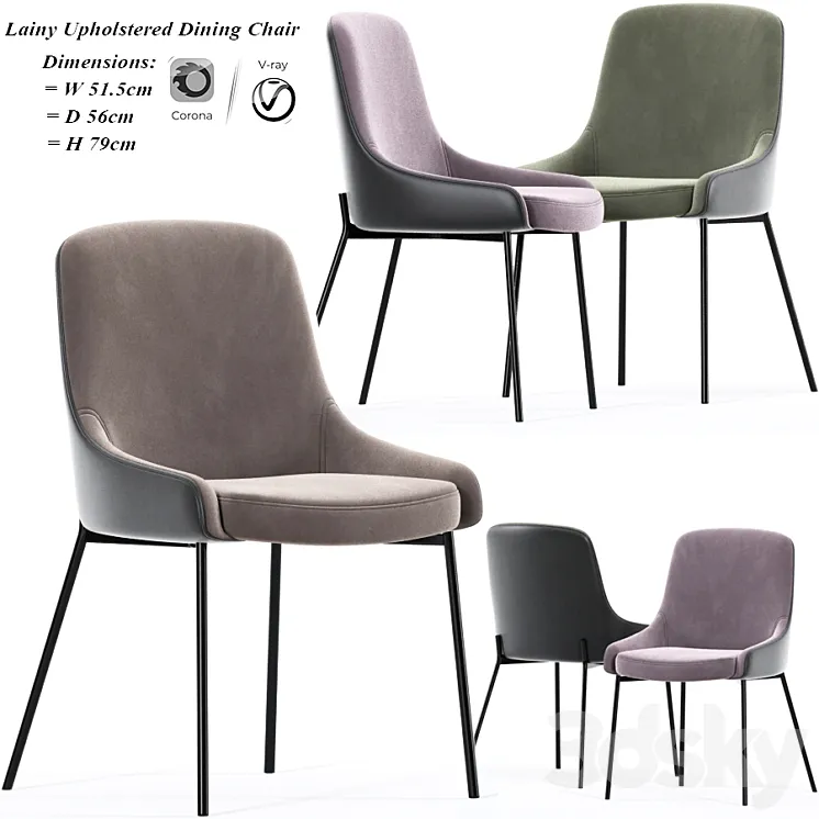 Lainy Upholstered Dining Chair 3DS Max