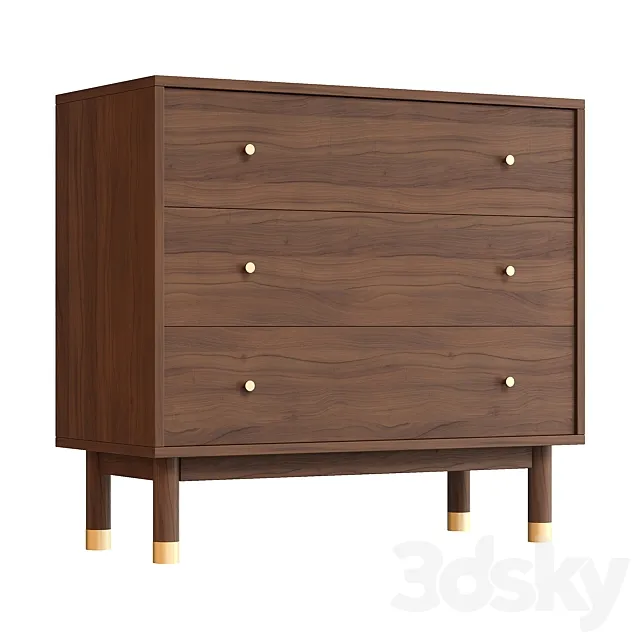 Lambro three-drawer chest of drawers by La Redoute 3ds Max