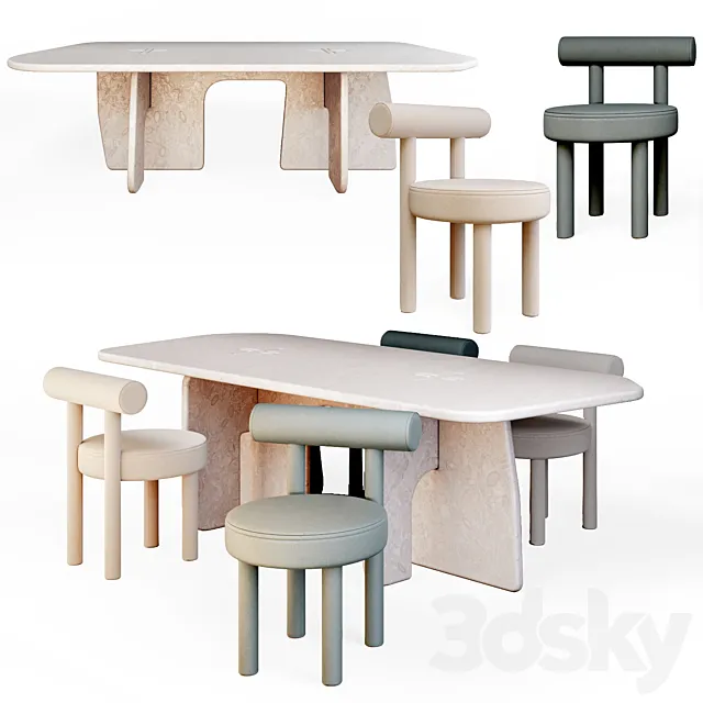 LAME By Davani dining table and GROPIUS CS1 By NOOM chair 3DS Max Model