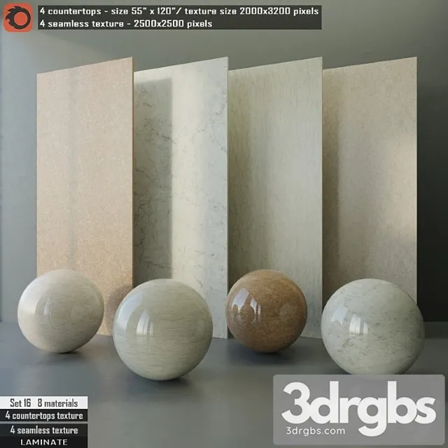 Laminate countertops & seamless texture set 16 3dsmax Download