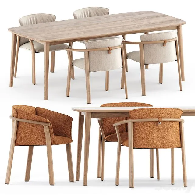 Lamorisse 3686 chair and 3687 chair by Pedrali and Grasshopper table by Karpenter 3dsMax Model