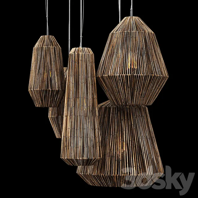 Lamp barrel big rattan n7 _ Lamp barrel from rattan number 7 3DS Max Model