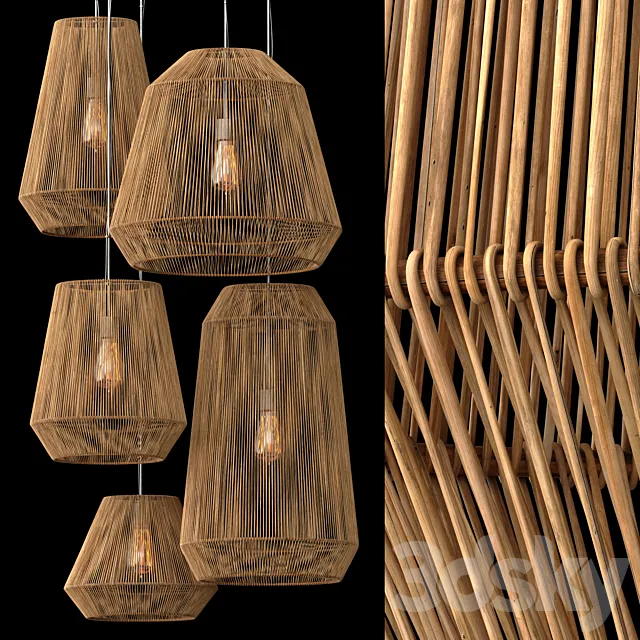 Lamp cone rope n9 3ds Max