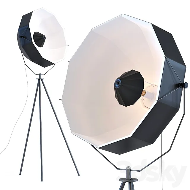 Lamp hollywood tripod 3ds Max