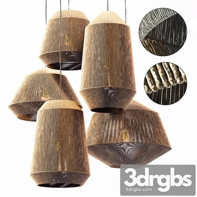 Lamp Wood Rotang Wicker Barrel N2 Lampa Pletenaia Iz Rotanga Bochka 2 3dsmax Download