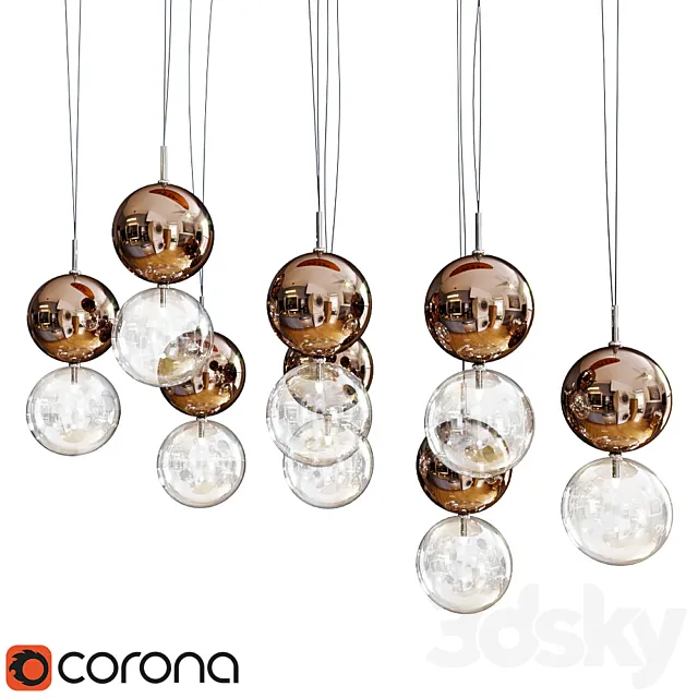 lampada sospensione apollo di cattelan italia 3ds Max