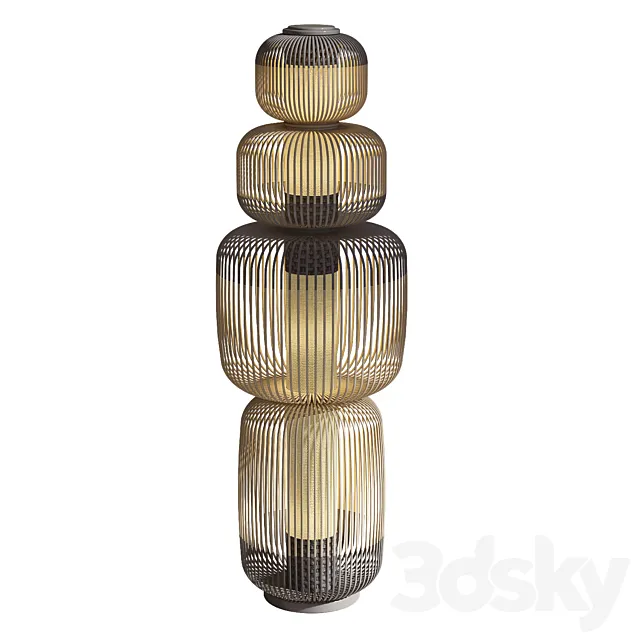 Lampadaire bamboo light 4 3ds Max