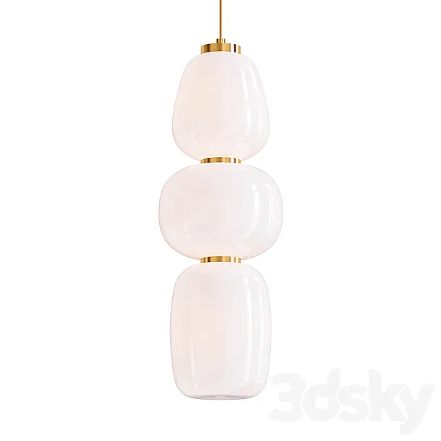 Lampion Triple Stacked Pendant 3DS Max Model