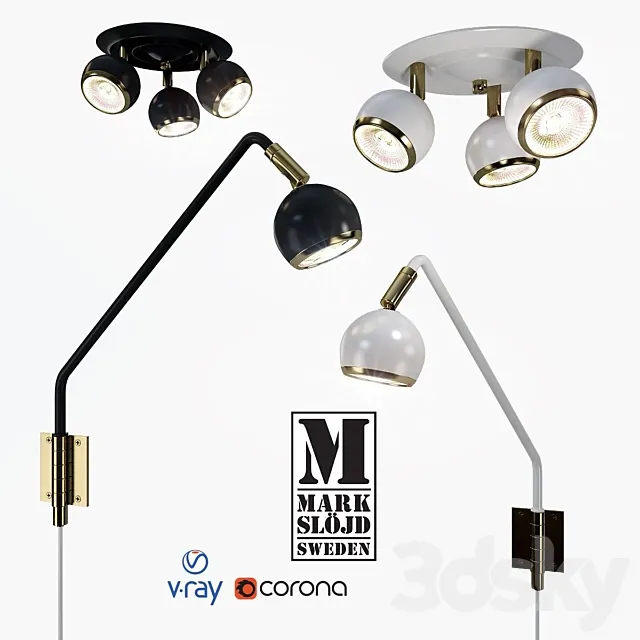 Lamps from the company Markslöjd Sweden model Coco. 3ds Max