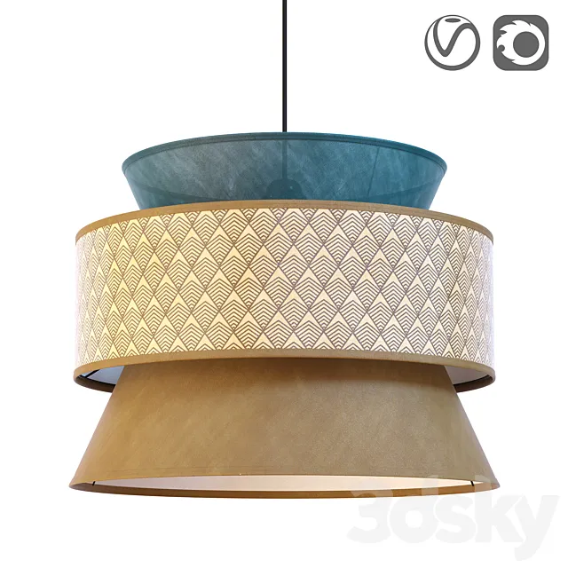 Lampshade with 3 lampshades Dolkie 3ds Max
